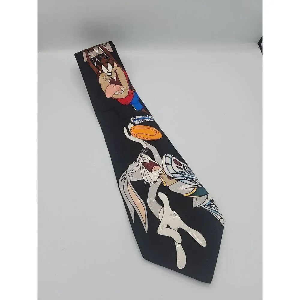 Looney Tunes Mania Space Jam 1995 100% Silk Tie
